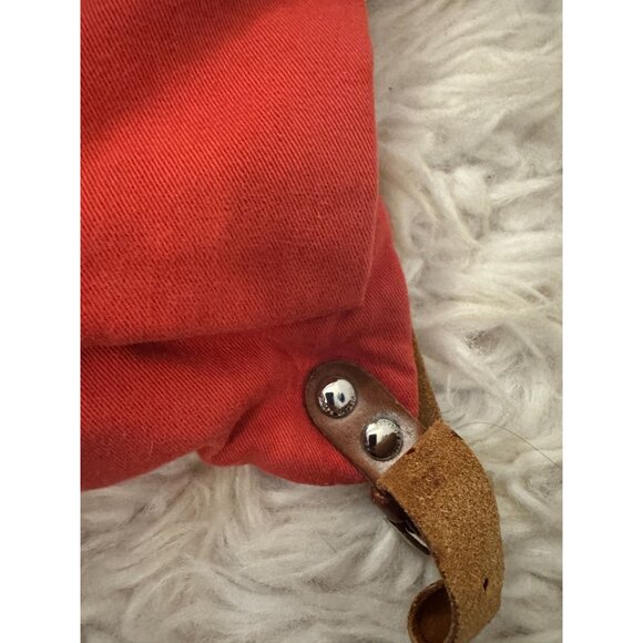 Vintage Ralph Lauren Cotton and Leather Red Backpack Shoulder Bag-AS IS main image 4